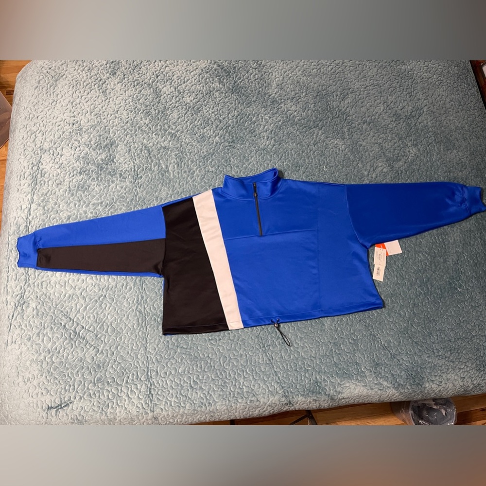 NWT! Sports Illustrated Women’s Scuba Popover Jacket Size 3XL Blue/Black/White - Picture 1 of 6